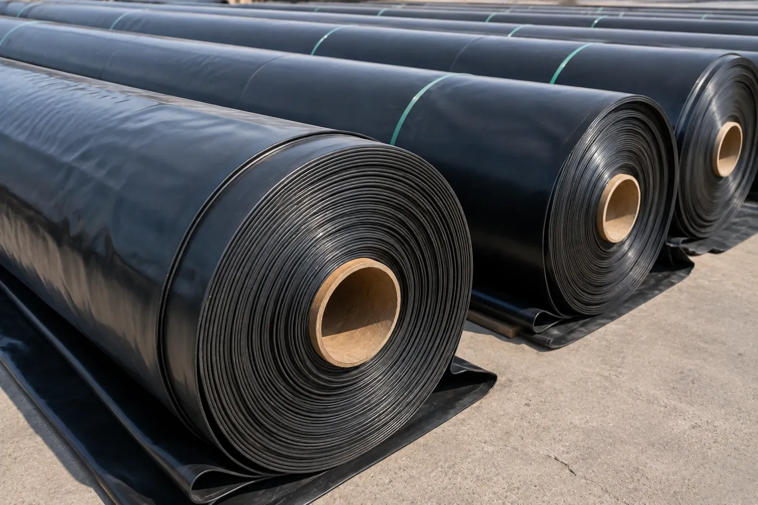 Geomembrane installation faults — wrinkled liner and inadequate ballast